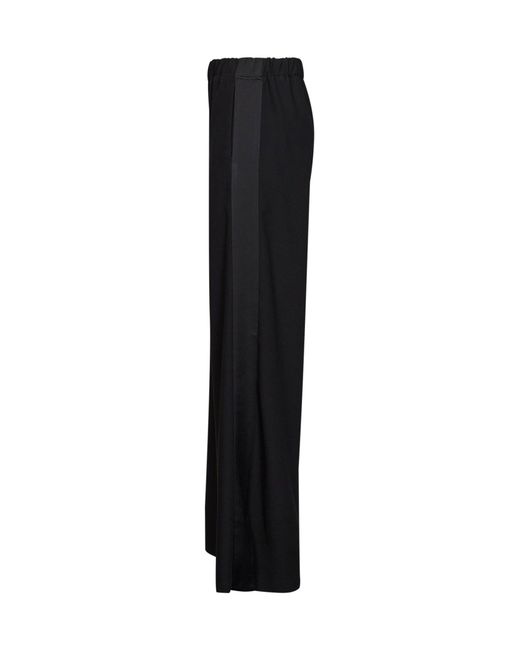 Blanca Vita Black Wide-Leg Trousers Pika Crepe Polyester