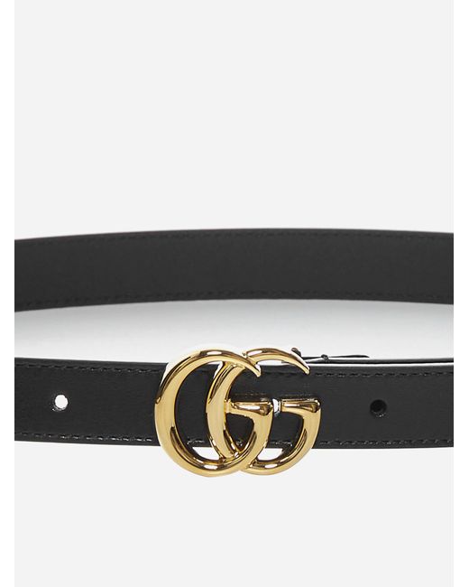 Gucci White GG Marmont Leather Belt