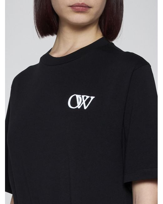 Off-White c/o Virgil Abloh Blue Ow Logo Cotton T-shirt