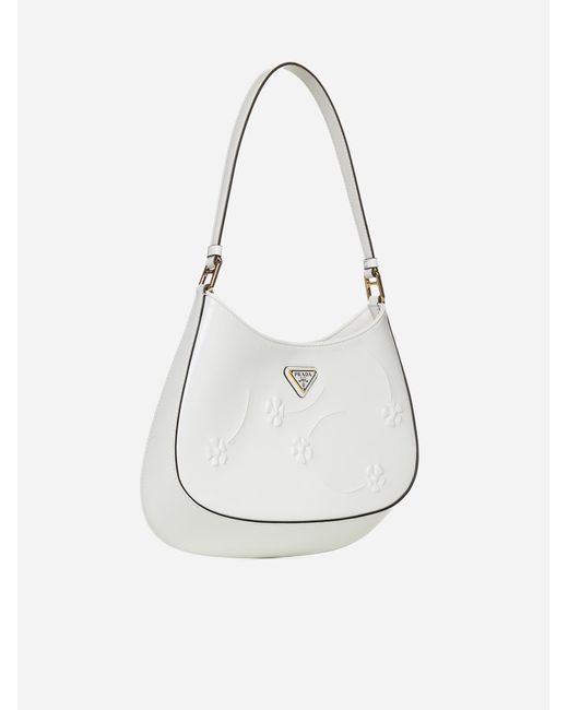 Prada White floral leather Cleo bag
