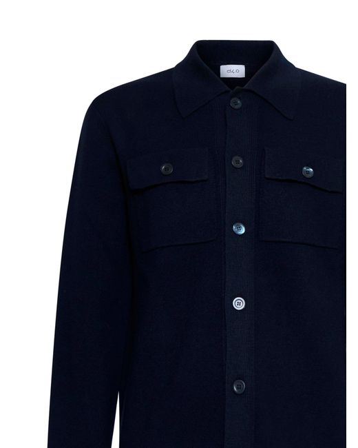 D 40 Blue Virgin Wool Knit Jacket for men
