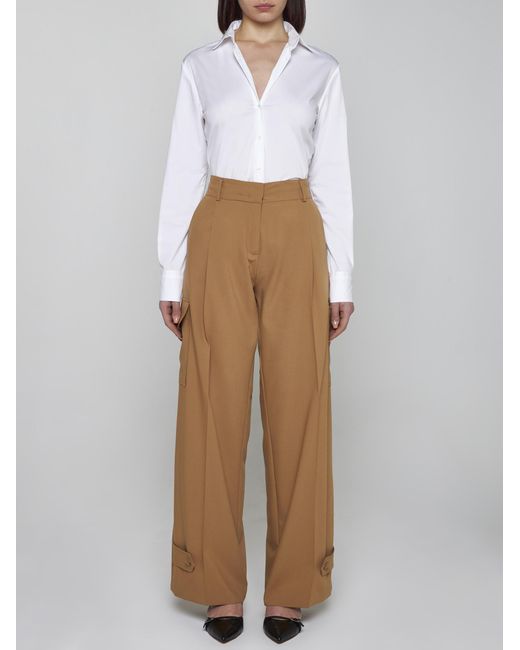 Blanca Vita Natural Philody Silk Cargo Trousers