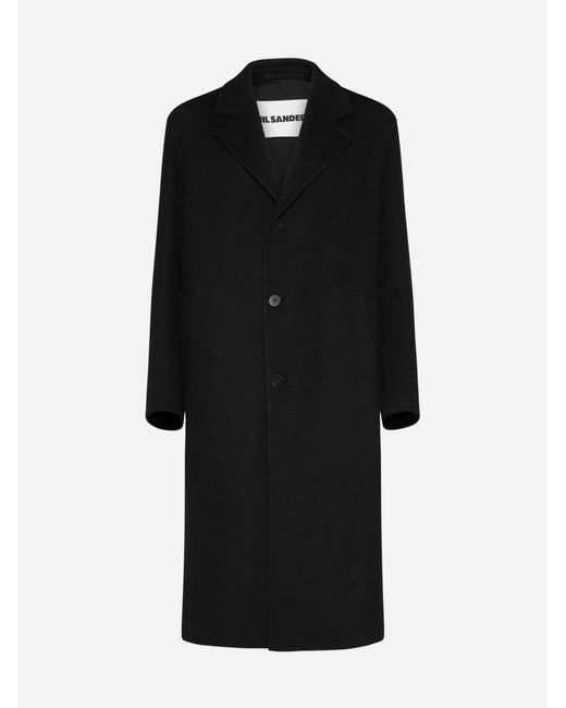 Jil Sander Black Wool And Alpaca Coat for men