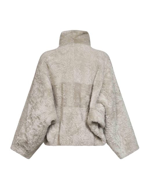 Brunello Cucinelli White Stone Shearling Jacket