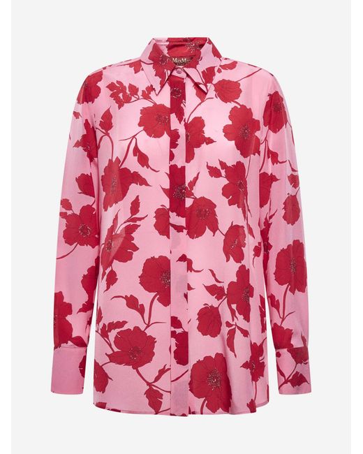 Max Mara Studio Sibari Floral Print Silk Shirt | Lyst UK