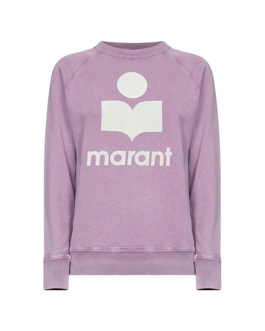 Isabel Marant Purple Rosewood Cotton Blend Millyny Logo Sweatshirt
