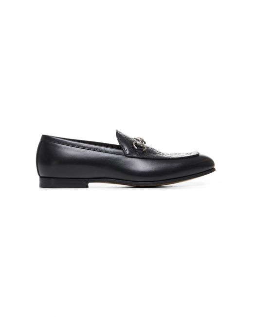 Gucci Black Leather Horsebit Loafers for men