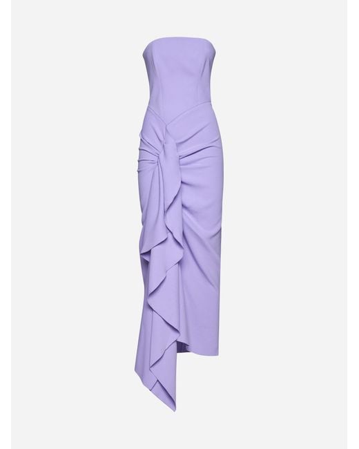 Solace London Purple Thalia Midi Dress