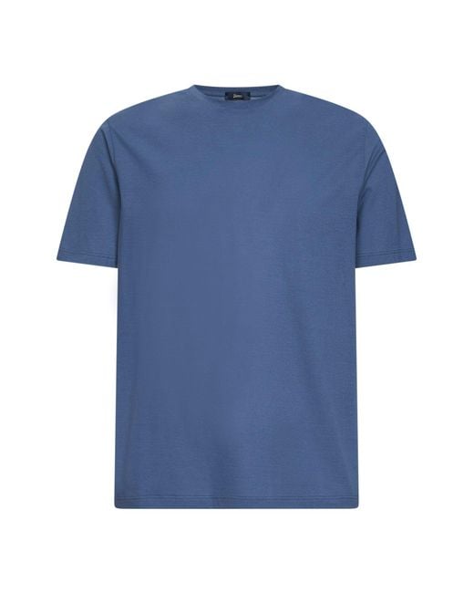 Herno Blue Lightweight Crepe Voile Jersey T-Shirt for men