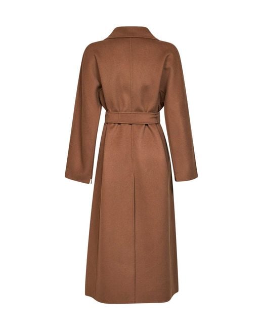 Max Mara Brown Dark Camel Smmpenelope Long Wrap Coat