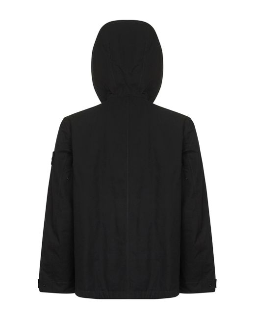 Stone Island Black Ghost Piece Hooded Short Parka for men