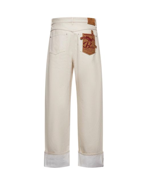 Bottega Veneta Natural Denim Turn-Up Jeans for men