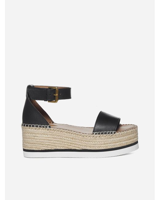 See By ChloÃ© Glyn Leather Espadrilles in Black - Lyst