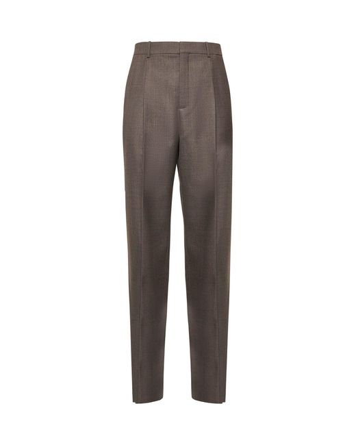 Saint Laurent Gray Wool Chiné High-Waisted Trousers for men