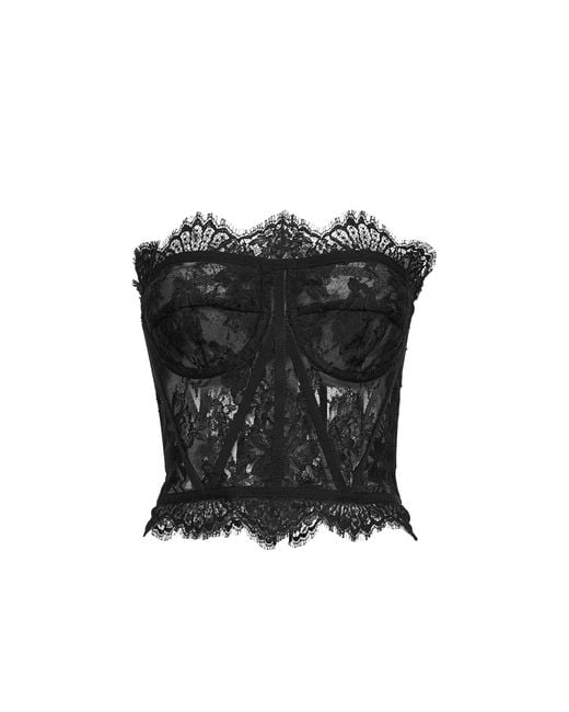 Dolce & Gabbana Black Chantilly Lace Bustier