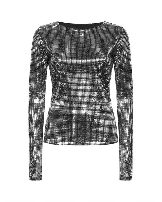 MM6 by Maison Margiela Gray Metallic-Effect Long-Sleeved Shirt