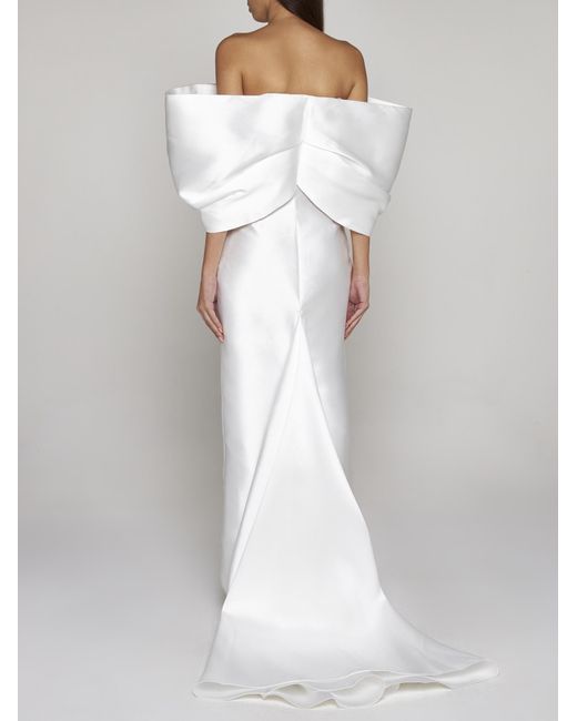 Solace London White Delphina Satin Maxi Dress