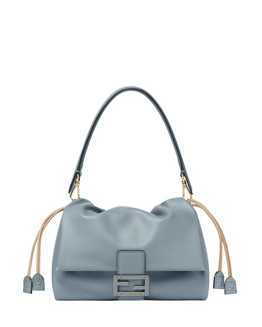 Fendi Blue Mercury Medium Baguette Mamma Bag