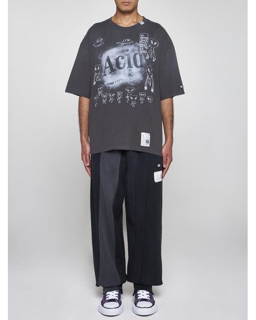 Maison Mihara Yasuhiro Black Distressed Acid Cotton T-shirt for men