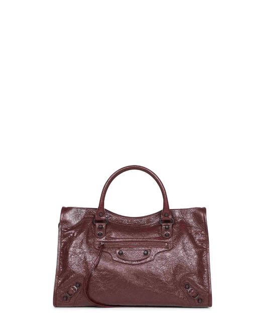 Balenciaga Purple Dark Burgundy Le City Medium Bag