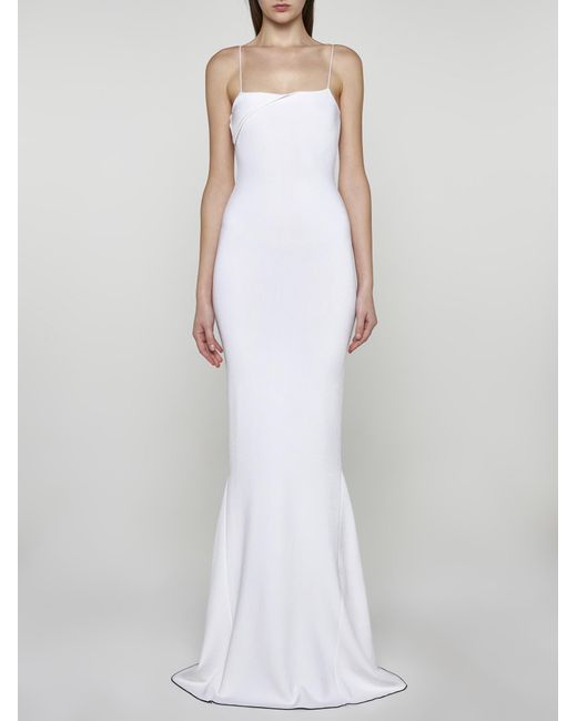 Jacquemus White Aro Viscose-blend Long Dress