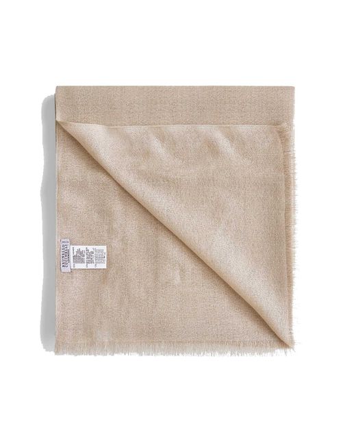 Brunello Cucinelli Natural Cashmere And Silk Sparkling Scarf