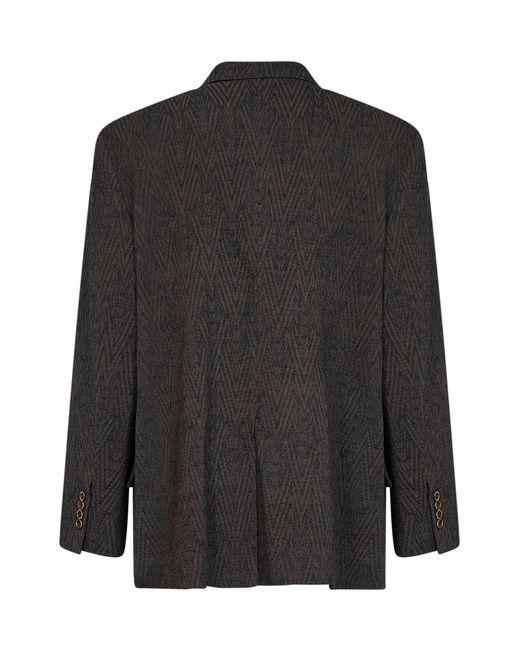 Uma Wang Black And Stretch Wool Chevron Java Blazer for men