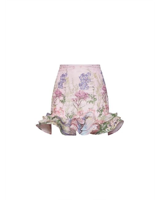 Charo Ruiz Pink Mini Skirt Turna Cotton