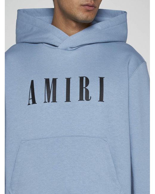 Amiri Blue Logo Cotton Hoodie for men