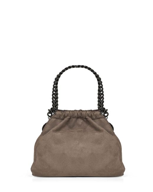 Stella McCartney Brown Dark Taupe Falabella Mini Drawstring Crossbody Bag