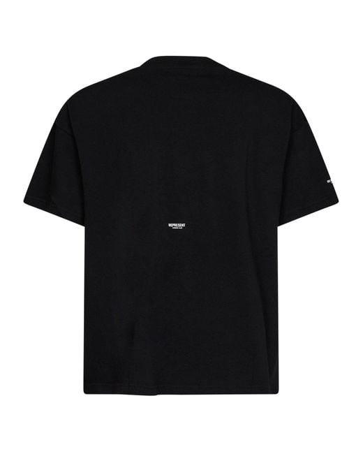 Represent Black Cotton Micro Owners Club T-Shirt for men