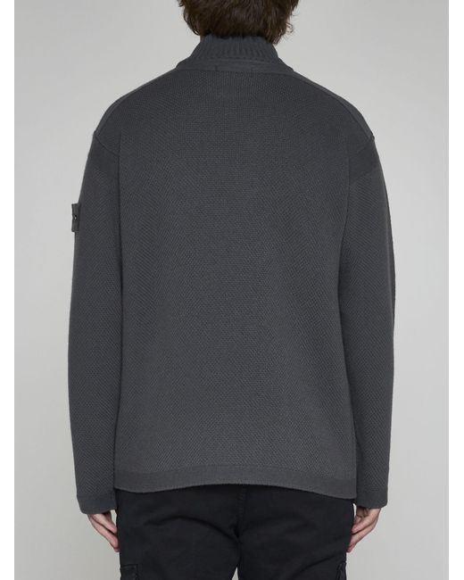Stone Island Gray Ghost Wool Sweater for men