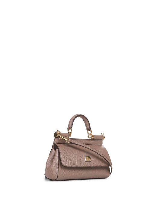 Dolce & Gabbana Pink Taupe Small Sicily Handbag