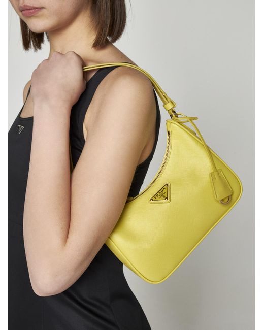 Prada Yellow Saffiano Leather Mini Bag