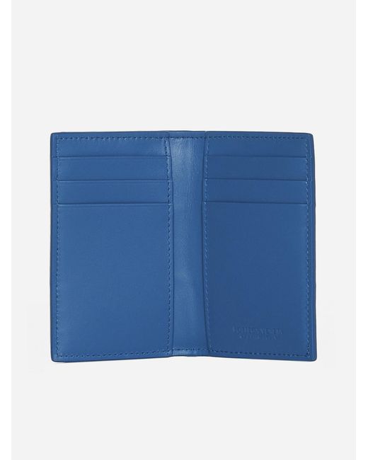 Bottega Veneta Blue Cassette Leather Card Holder for men