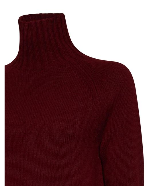 Max Mara Red Burgundy Smmmantova Turtleneck Sweater