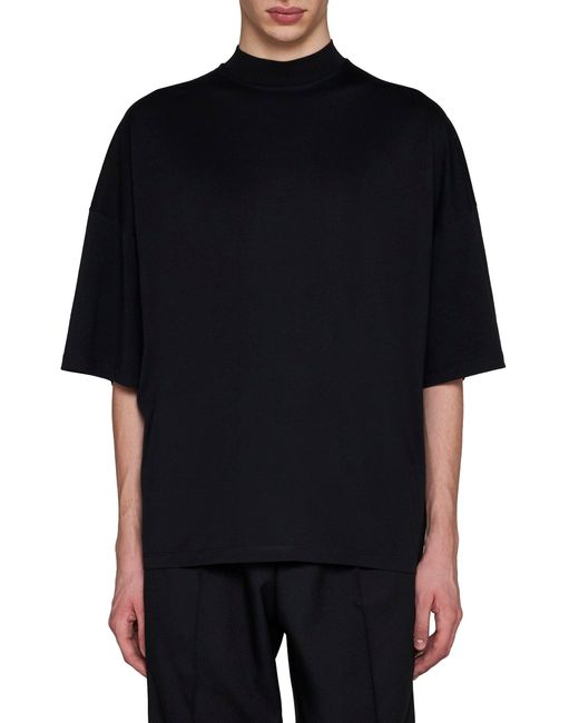 T-Shirt Con Collo Mock di Jil Sander in Blue da Uomo