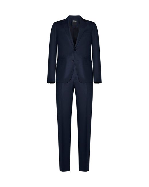 Zegna Blue Wool Single-Breasted Blazer for men