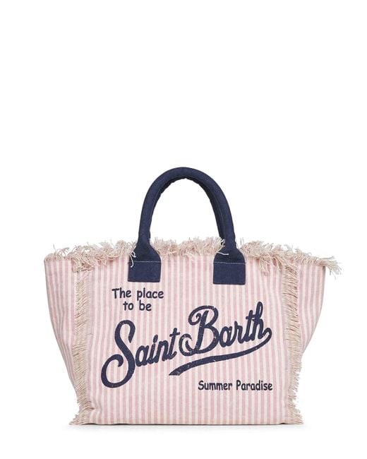 Mc2 Saint Barth Pink And Cream Vanity Handbag