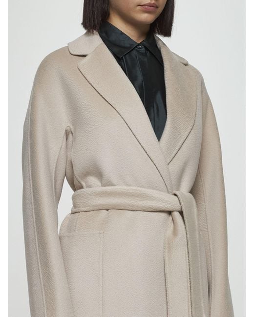 Max Mara Amore Wool And Cashmere Coat in White | Lyst