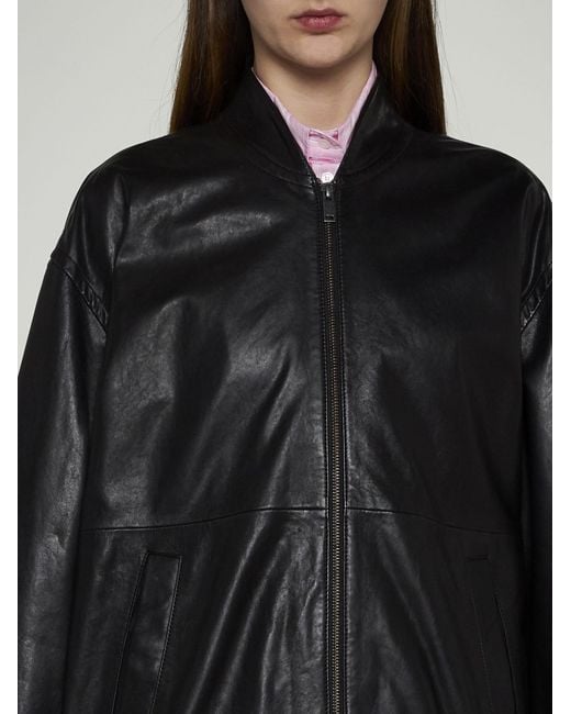 Weekend by Maxmara Black Cursore Leather Jacket