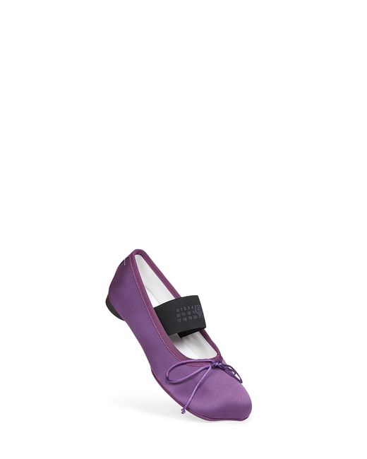 MM6 by Maison Margiela Purple Satin Anatomic Numeric Ballet Flats