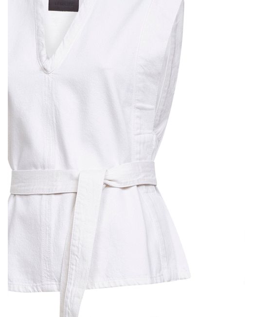 Lemaire White Milk Bleached Denim Belted Chasuble