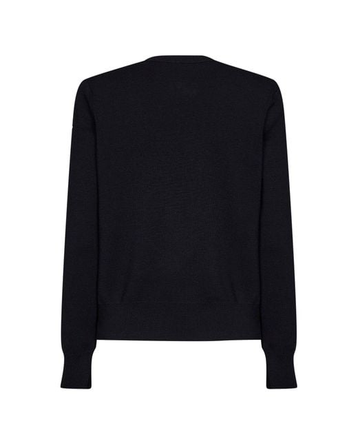 Moncler Blue Wool Zip-Up Padded Cardigan