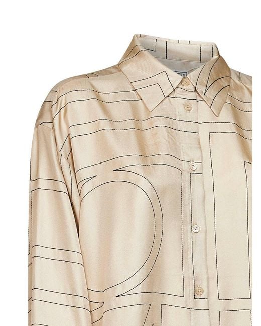 Totême Natural Monogram Silk Classic Shirt