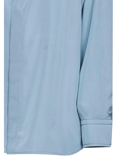 Bottega Veneta Blue Gravel Parachute Silk And Viscose Shirt