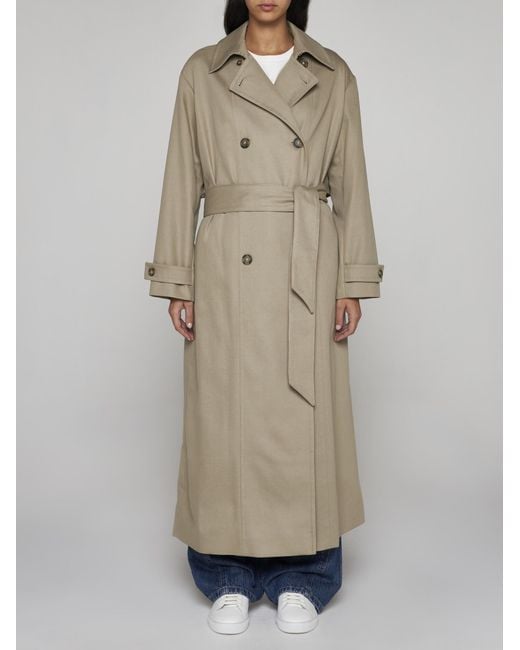 A.P.C. Natural Louise Cotton-blend Double-breasted Trench Coat