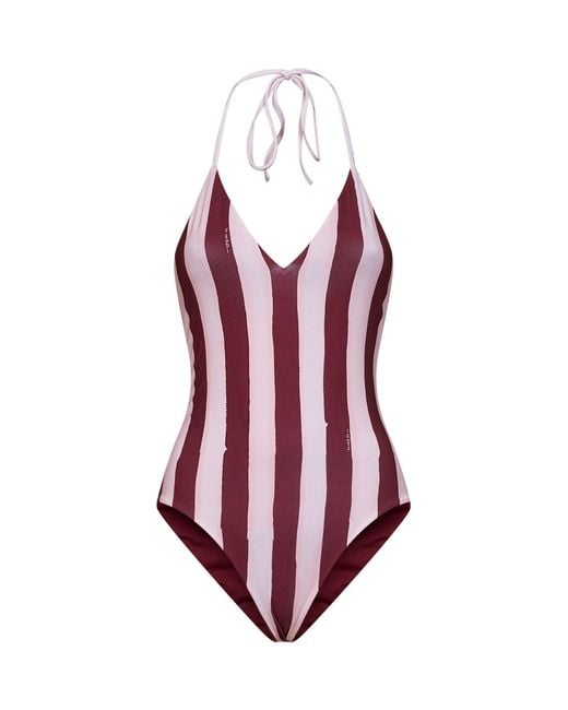 Fendi Purple And Lycra Pequin Reversible One-Piece Swimsuit