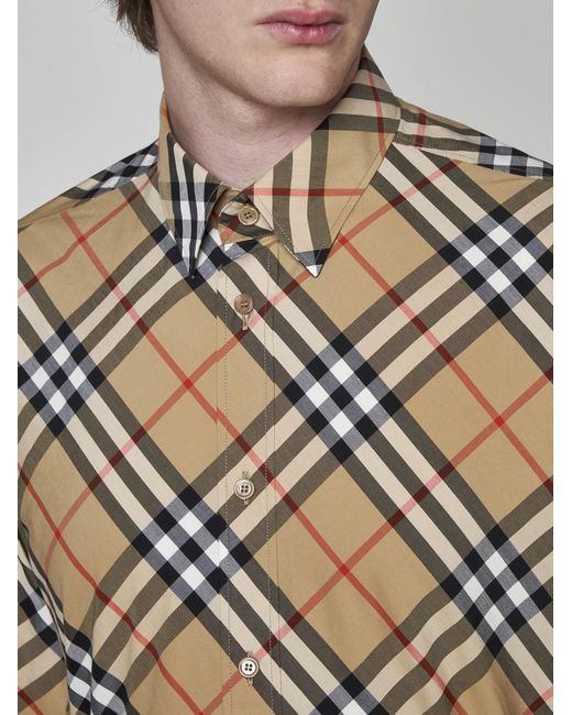 Burberry Multicolor Check Print Cotton Shirt for men