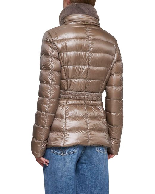 Herno Icons Brown Claudia Quilted Nylon Down Jacket By